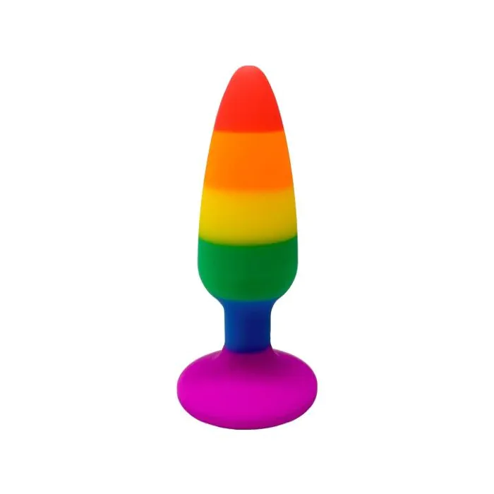 Силіконова анальна пробка Wooomy Hiperloo Silicone Rainbow Plug S — фото 2