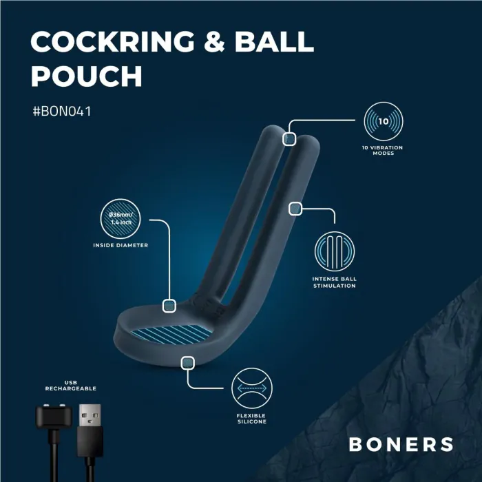 Ерекційне кільце Boners Cockring & Ball Stimulator — фото 12