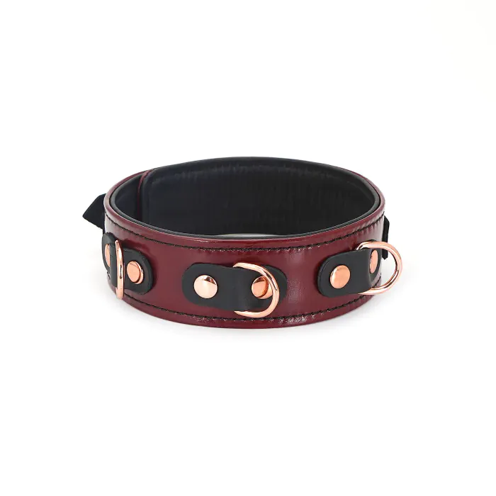 Шкіряний нашийник з повідцем Liebe Seele Wine Red Collar and Leash — фото 2