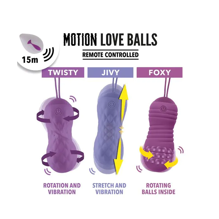 Вагінальні кульки з масажем та вібрацією FeelzToys Motion Love Balls Jivy — фото 3