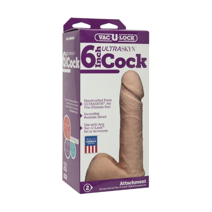 Фалоімітатор Doc Johnson Vac-U-Lock - 6 Inch ULTRASKYN Cock White