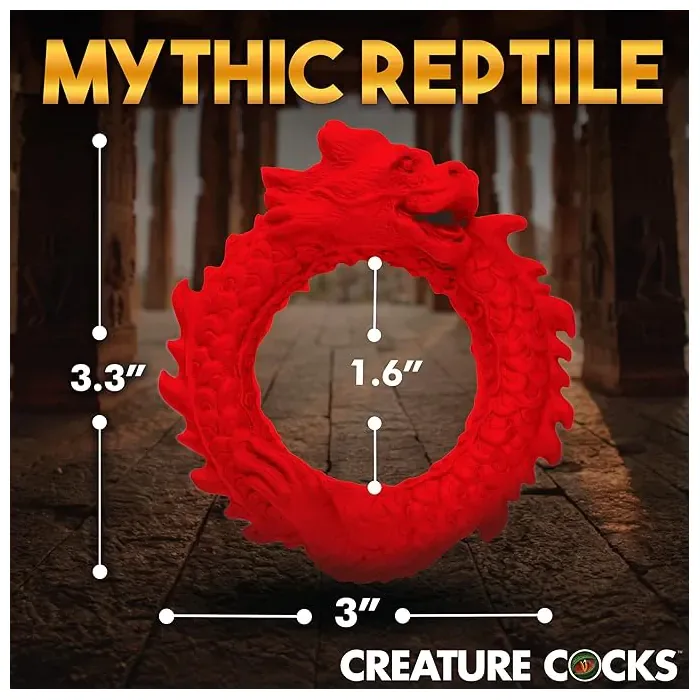 Ерекційне кільце Creature Cocks Rise of the Dragon Silicone Penis Ring Red — фото 9
