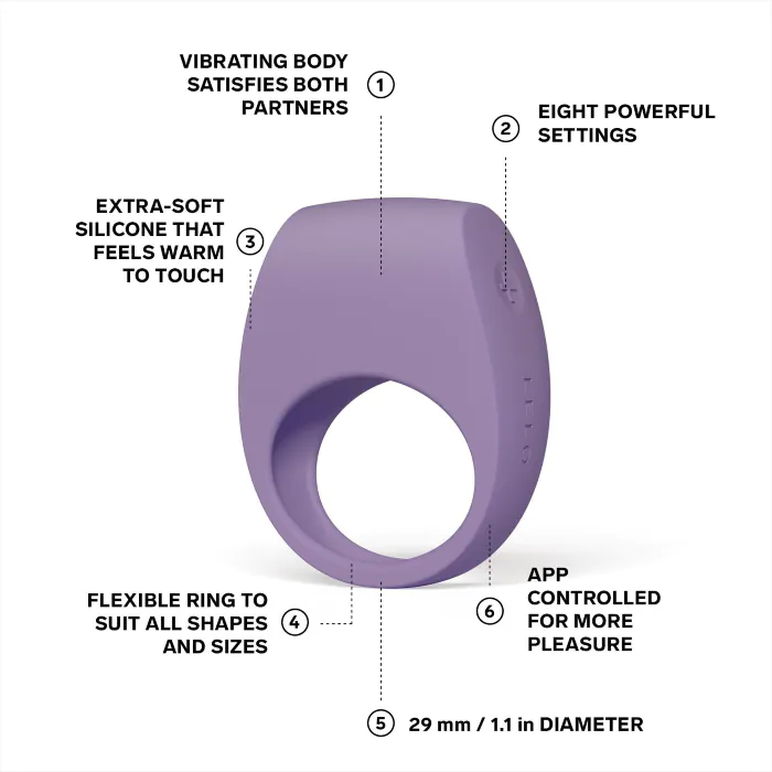 Смарткільце з вібрацією Lelo Tor 3 Violet Dusk — фото 3
