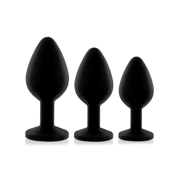 Набір чорних пробок Rianne S - Booty Plug Set 3x Black — фото 4