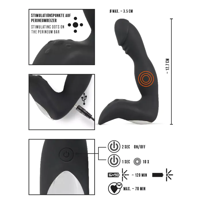 Стимулятор простати Rebel Rechargeable Silicone Black — фото 9