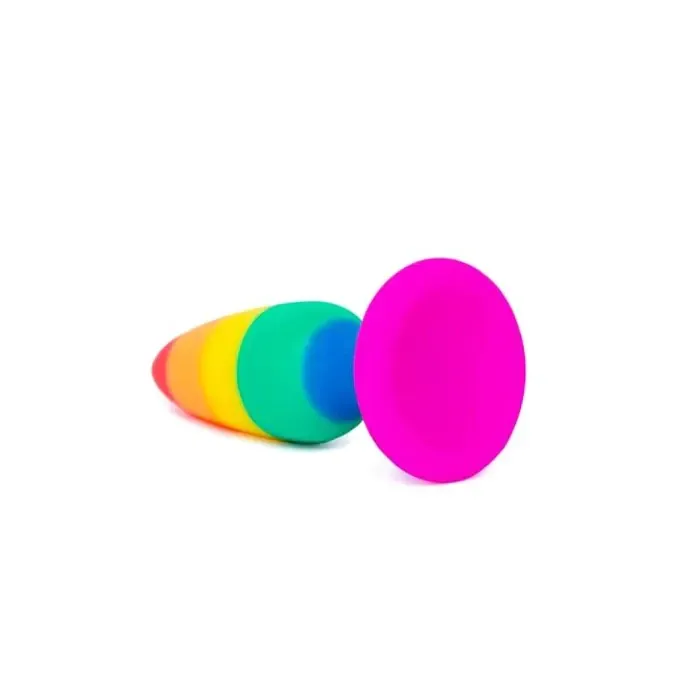 Силіконова анальна пробка Wooomy Hiperloo Silicone Rainbow Plug S — фото 3