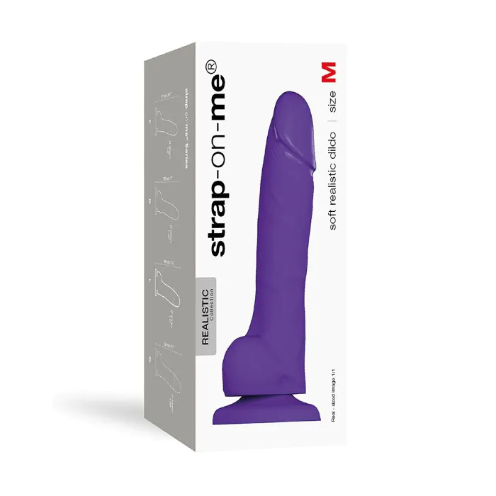 Реалістичний фалоімітатор Strap-On-Me SOFT REALISTIC DILDO Violet - Size M — фото 3