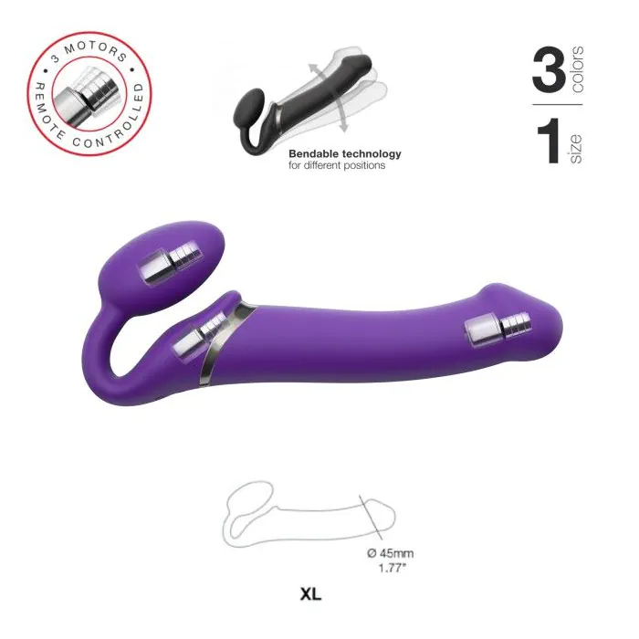 Безремневий страпон із вібрацією Strap-On-Me Vibrating Violet XL — фото 2