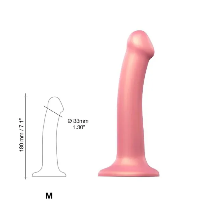 Насадка для страпону Strap-On-Me Mono Density Dildo Rose M діам. 33 см — фото 3