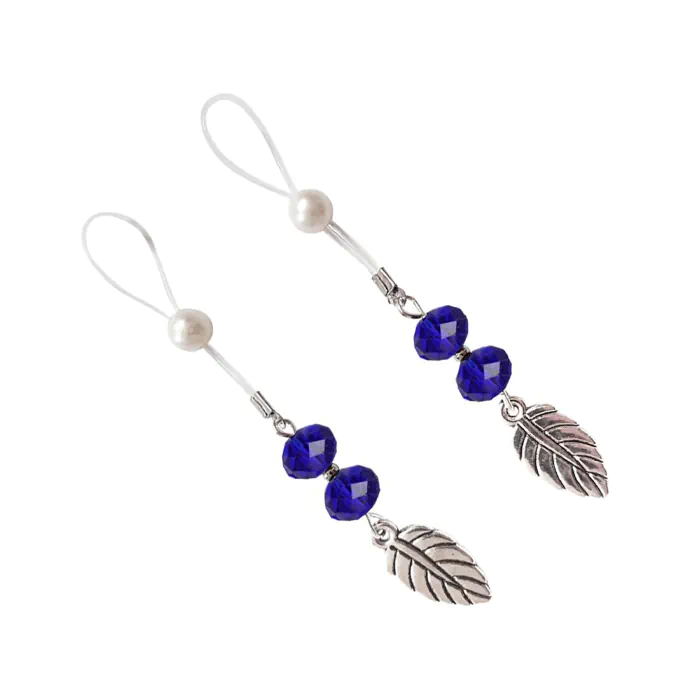 Прикраса для сосків Art of Sex Nipple Jewelry Leaf Blue — фото 3