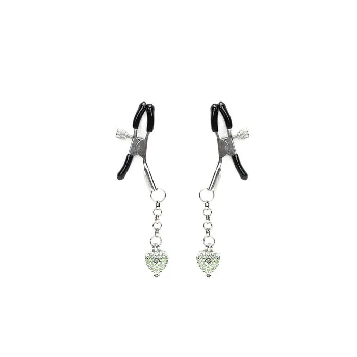 Затискачі для сосків Liebe Seele Glow-in-dark Nipple Clamps Green