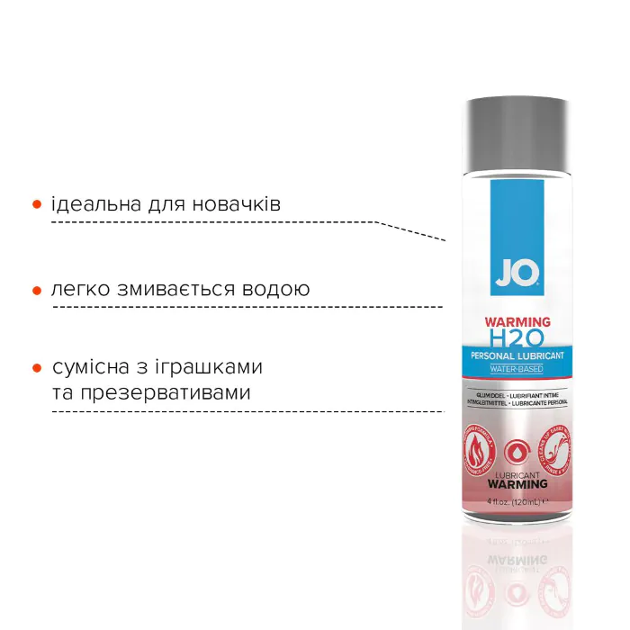 Зігріваюча змазка на водній основі JO H2O Warming 120 мл — фото 3