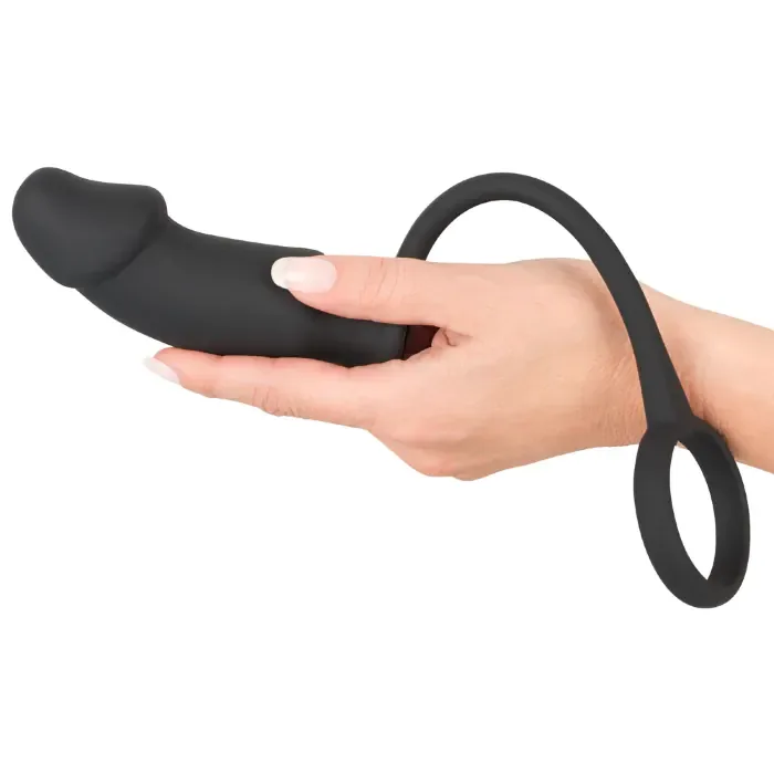 Анальна пробка Black Velvets Vibrating Ring + Plug — фото 4