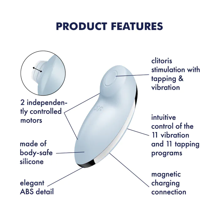 Вібростимулятор Satisfyer Tap & Climax 2 Blue — фото 3
