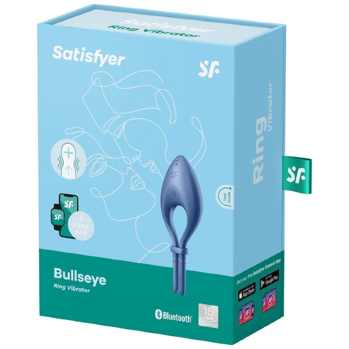 Ерекційне віброкільце ласо Satisfyer Bullseye Connect App blue — фото 3