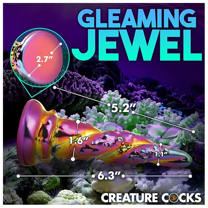 Фалоімітатор Creature Cocks Enchanting Rainbow Glass Dildo — фото 7