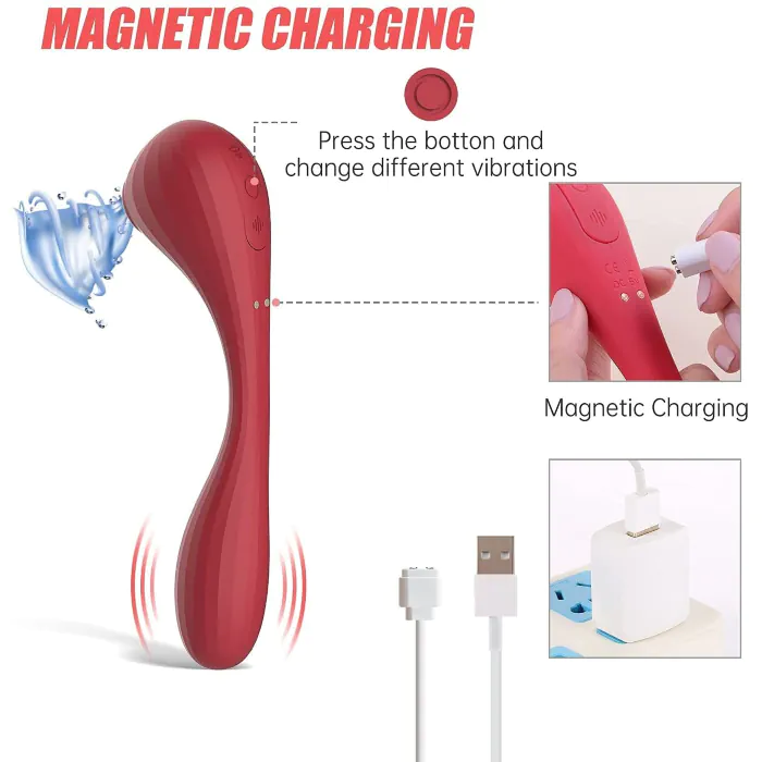 Вакуумний вагінально-кліторальний стимулятор Magic Motion Bobi Red — фото 6