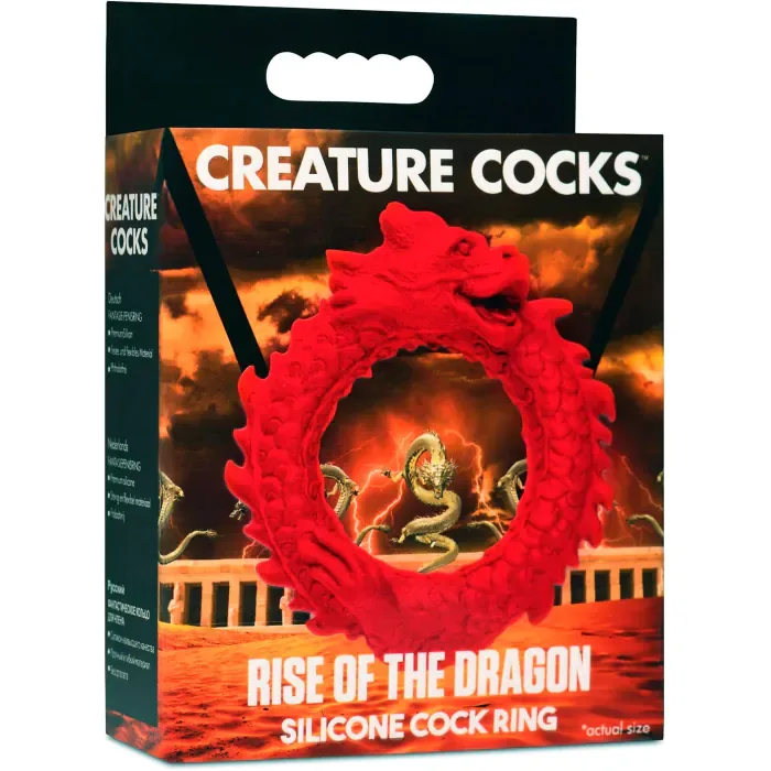 Ерекційне кільце Creature Cocks Rise of the Dragon Silicone Penis Ring Red — фото 8