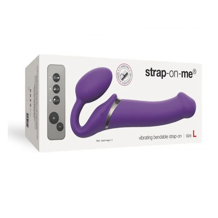 Безремневий страпон із вібрацією Strap-On-Me Vibrating Violet L — фото 5