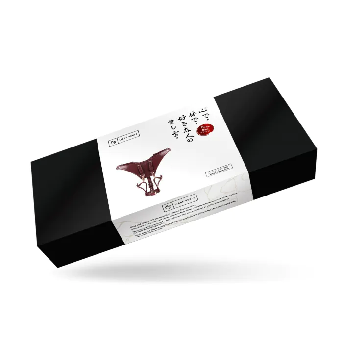 Шкіряні трусики для вібратора Liebe Seele Wine Red Forced Orgasm Strop — фото 8