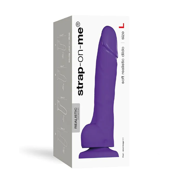 Реалістичний фалоімітатор Strap-On-Me SOFT REALISTIC DILDO Violet - Size L — фото 3