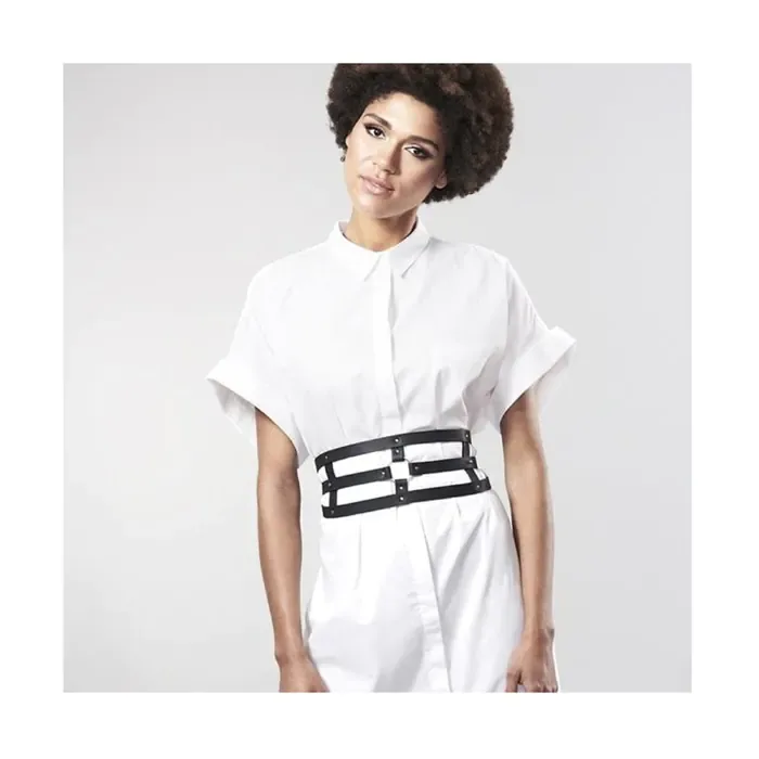 Портупея Bijoux Indiscrets MAZE - Wide Belt and Restraints Black
