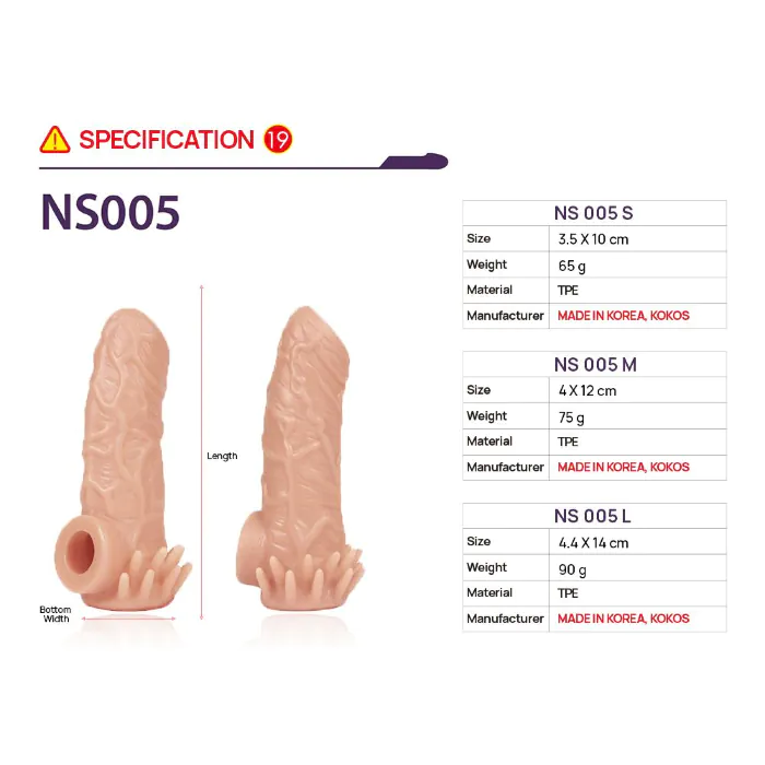 Насадка на член Kokos Nude Sleeve NS 005 S — фото 4