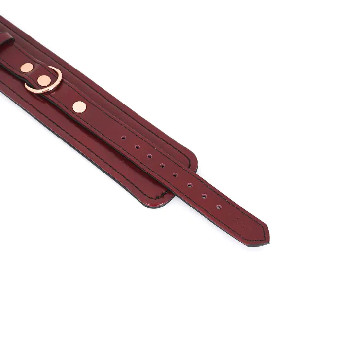 Шкіряні наручники Liebe Seele Wine Red Wrist Cuffs — фото 8