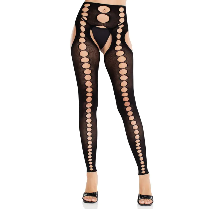 Колготки Leg Avenue Seamless Opaque Footless Suspender Hose One Size Black