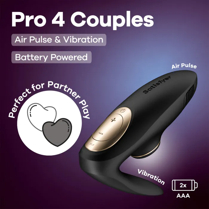 Вакуумний вібратор для пар Satisfyer Pro 4 Couples Battery Series — фото 6