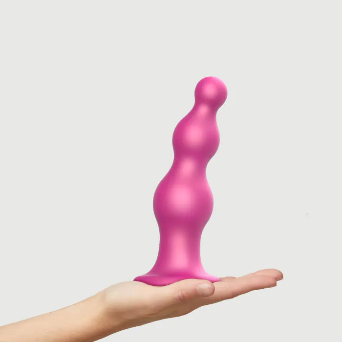 Насадка для страпона Strap-On-Me Dildo Plug Beads Framboise Metallic XXL — фото 2