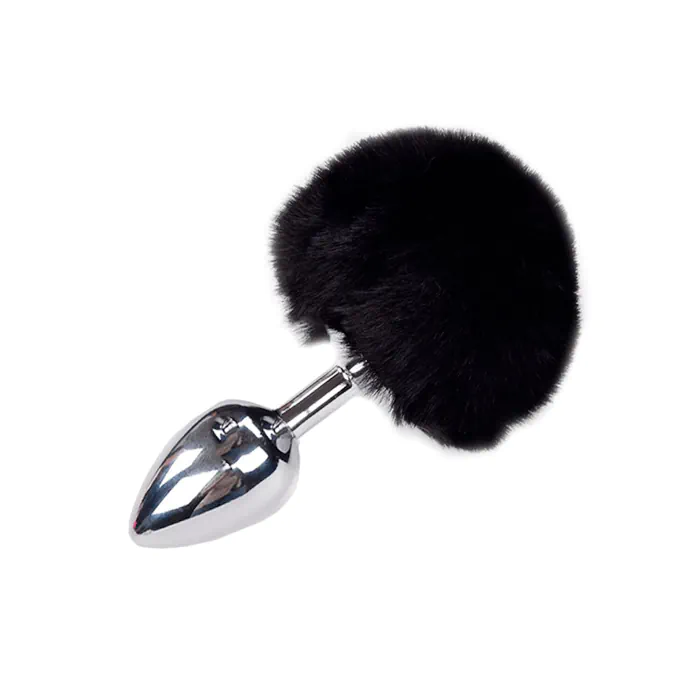 Анальна пробка Alive Fluffy Plug M Black