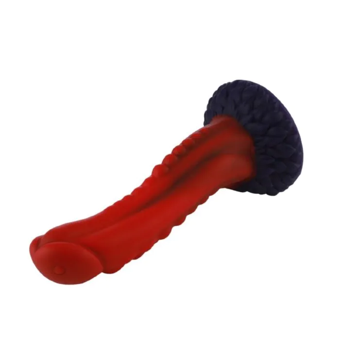 Дилдо Hismith 8.35" Curved Silicone Dildo Red Monster Series — фото 5