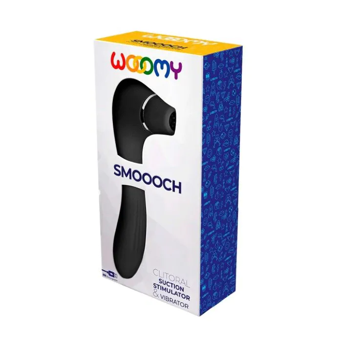 Вакуумний стимулятор з вібрацією Wooomy Smoooch Black Clitoral Suction & Vibration — фото 4
