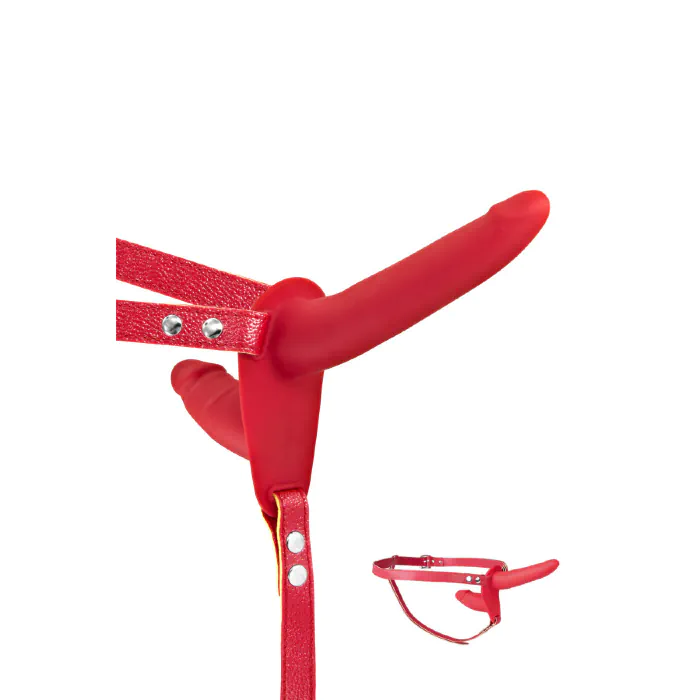 Подвійний страпон Fetish Tentation Strap-On Enjoy Pain Red