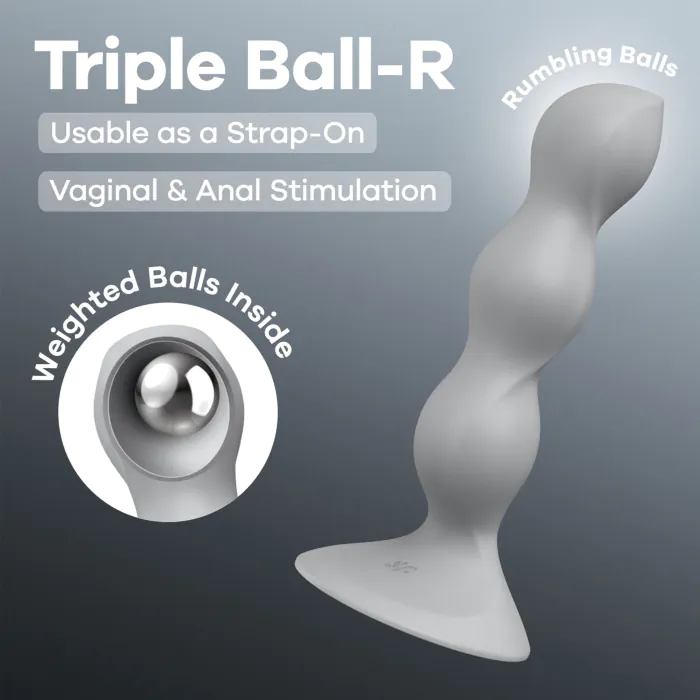 Анальний стимулятор-намистини Satisfyer Triple Ball-R Grey — фото 6