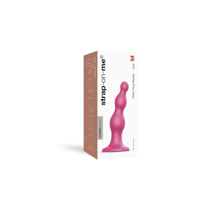 Насадка для страпона Strap-On-Me Dildo Plug Beads Framboise Metallic M — фото 4