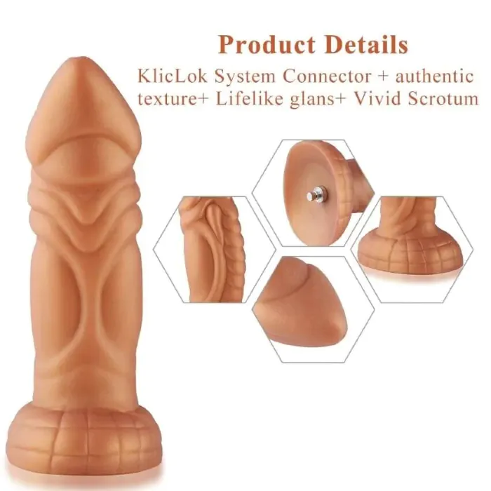Фалоімітатор з вібрацією Hismith Slightly Curved Vibrating Silicone Dildo Monster Series — фото 4