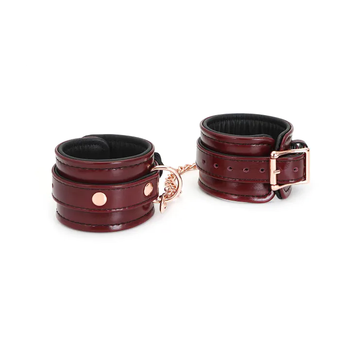 Шкіряні наручники Liebe Seele Wine Red Wrist Cuffs — фото 2