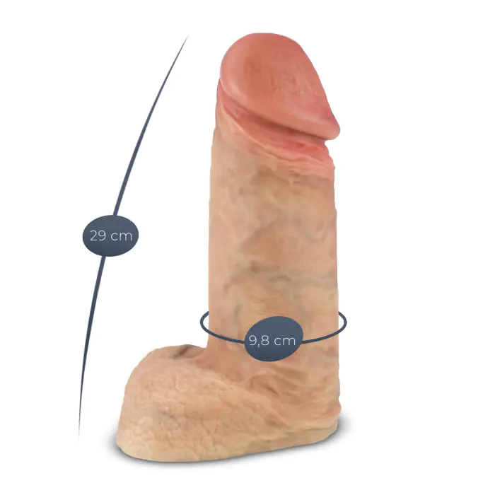 Фалоімітатор SilexD Premium Real Skin Flesh 11in MODEL 1 — фото 6
