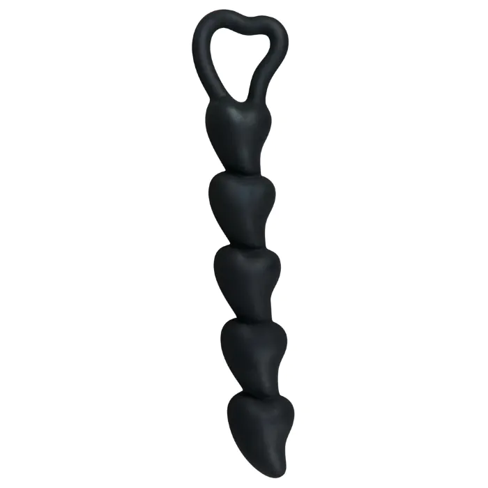 Анальні кульки Black Velvets Anal Beads Hearts — фото 3