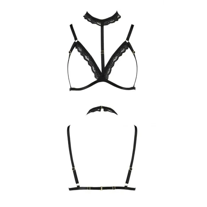 Ліф з чокером Passion Exclusive Shelly Bra S/M Black