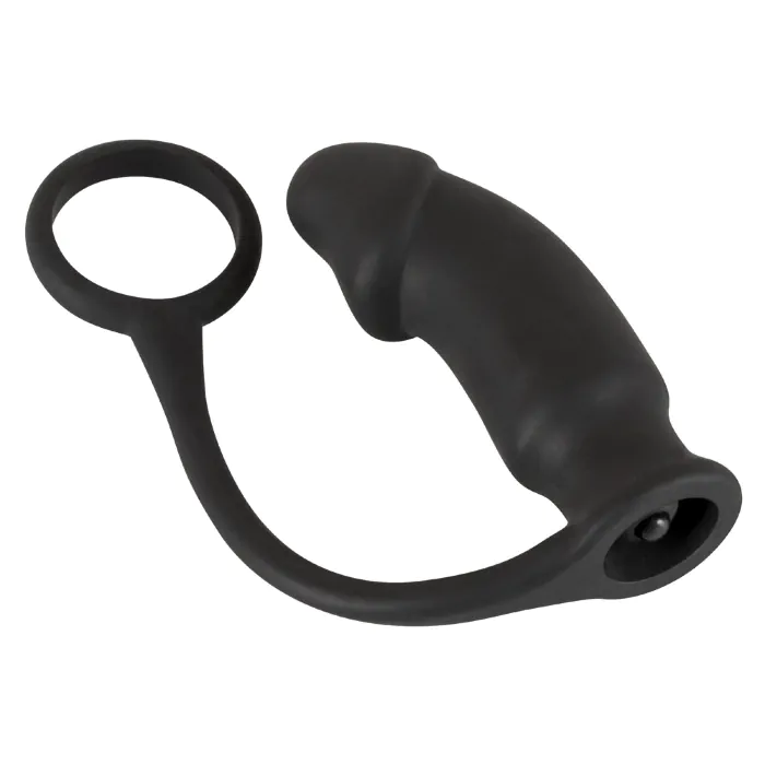 Анальна пробка Black Velvets Vibrating Ring + Plug