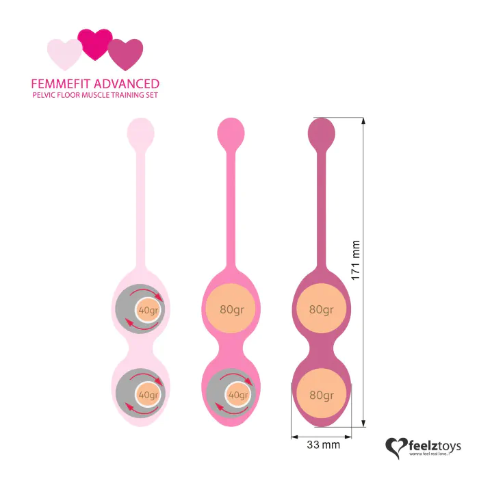 Набір вагінальних кульок FeelzToys FemmeFit Advanced — фото 5