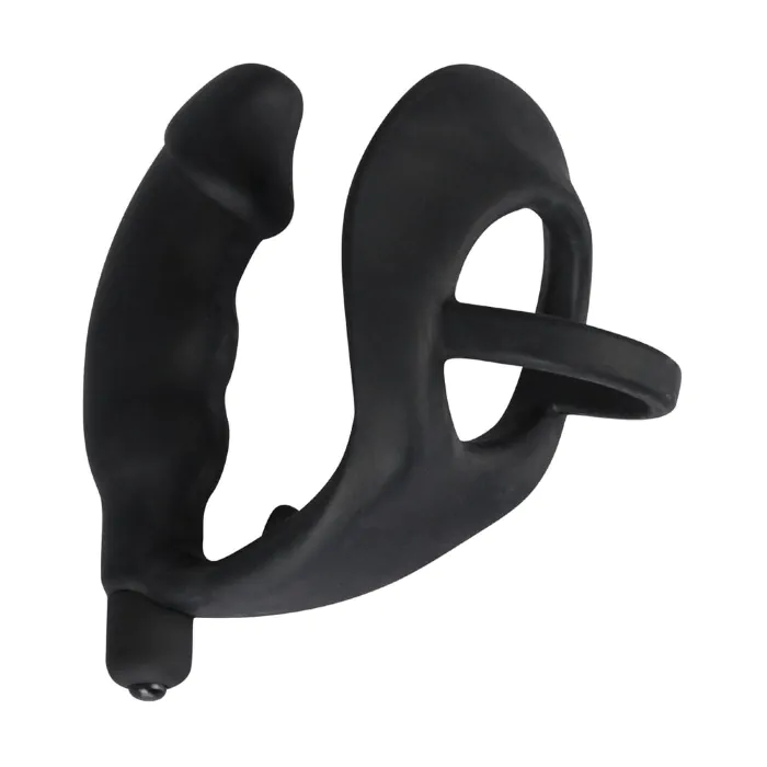 Масажер простати з кільцем Black Velvets Cock Ring