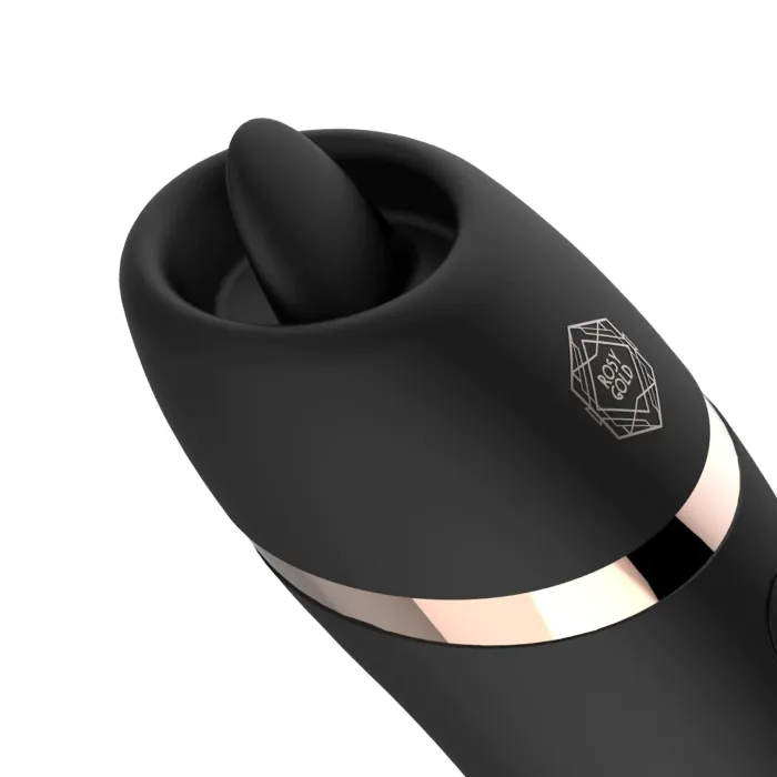 Мінівібратор з язичком Rosy Gold Vibrating & Licking Dual Stimulator — фото 9
