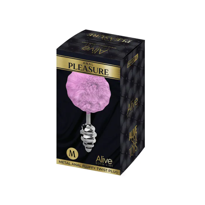 Анальна пробка Alive Fluffy Twist Plug M Purple — фото 3
