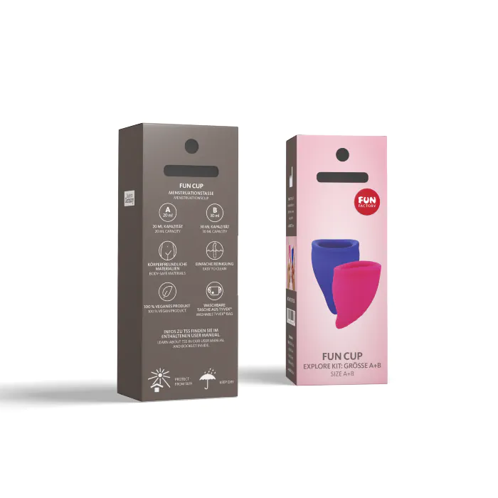 Набір менструальних чаш Fun Factory Fun Cup розмір А та B Blue Pink