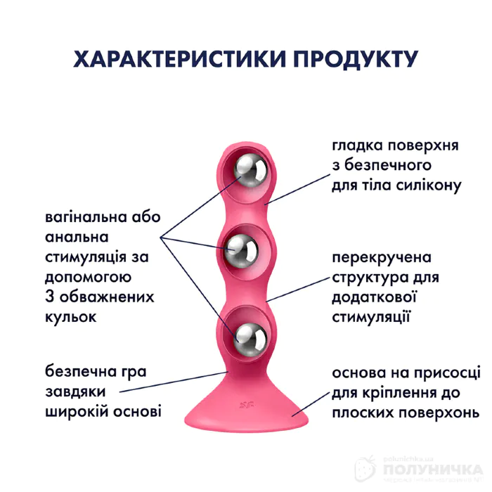 Анальний стимулятор-намистини Satisfyer Triple Ball-R Red — фото 4