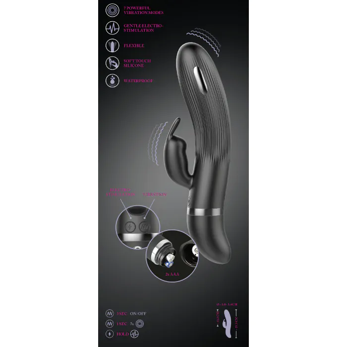 Вібратор кролик XOUXOU E-Stim Rabbit black — фото 7